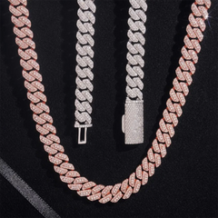GL 10mm Mixed Baguette With Round Cuban Chain