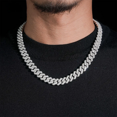 12.5MM Iced Out Baguette Moissanite Cuban Link Chain