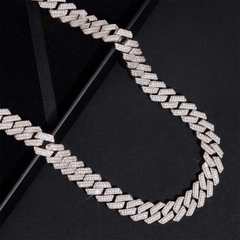 12.5MM Iced Out Baguette Moissanite Cuban Link Chain