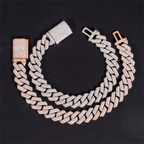 12.5MM S925 Silver Iced Out Baguette VVS Moissanite Cuban Link Chain