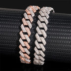 12.5MM S925 Silver Iced Out Baguette VVS Moissanite Cuban Link Chain