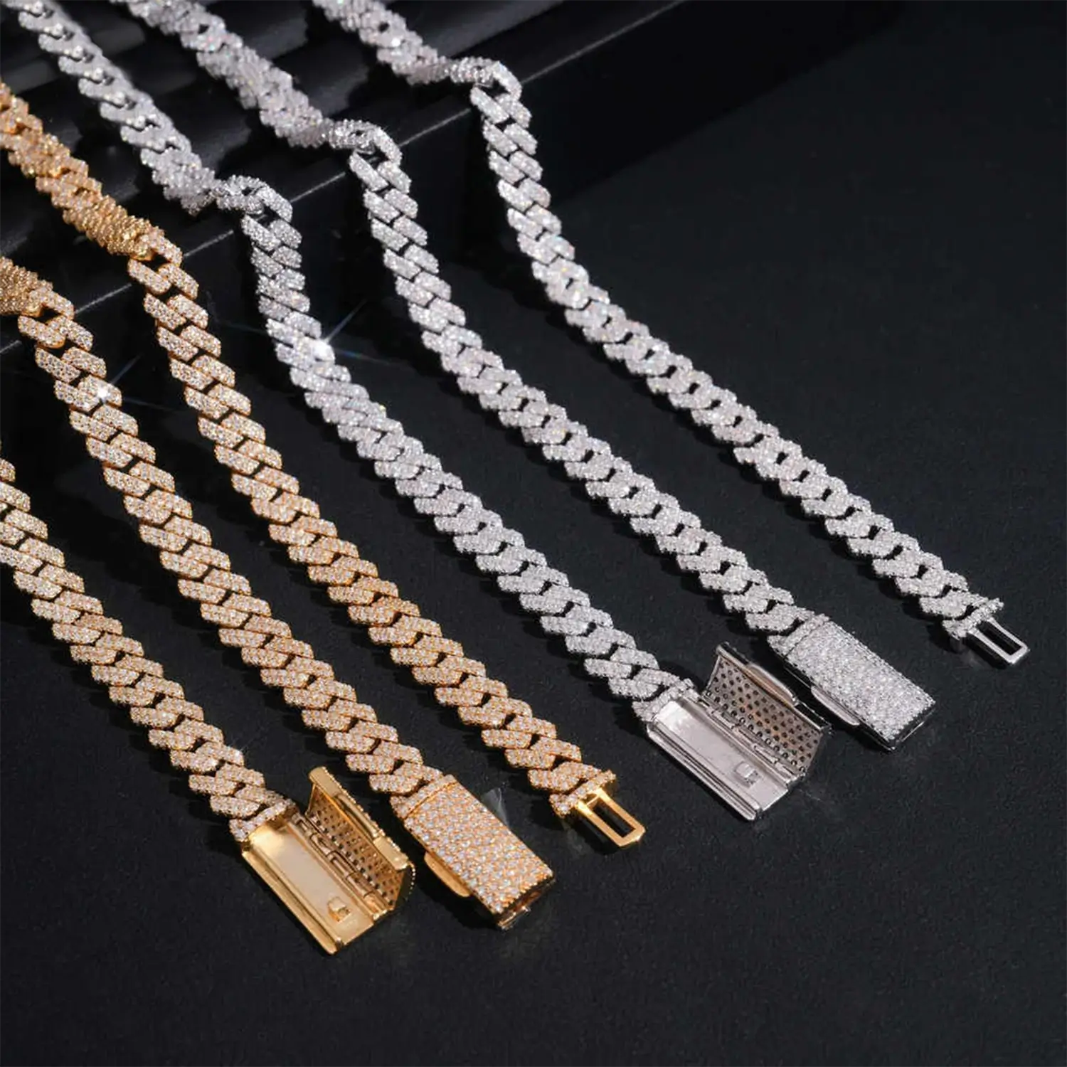8MM 2 Rows VVS Moissanite EDG Cuban Link Chain