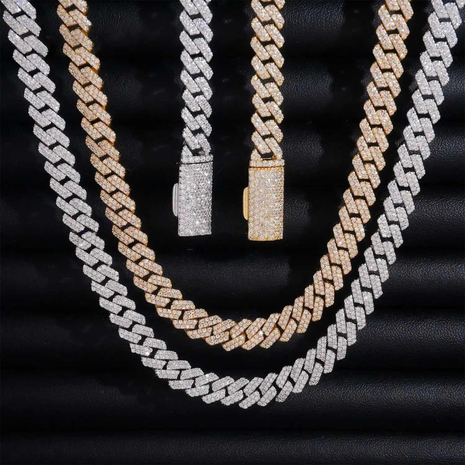 8MM 2 Rows VVS Moissanite EDG Cuban Link Chain