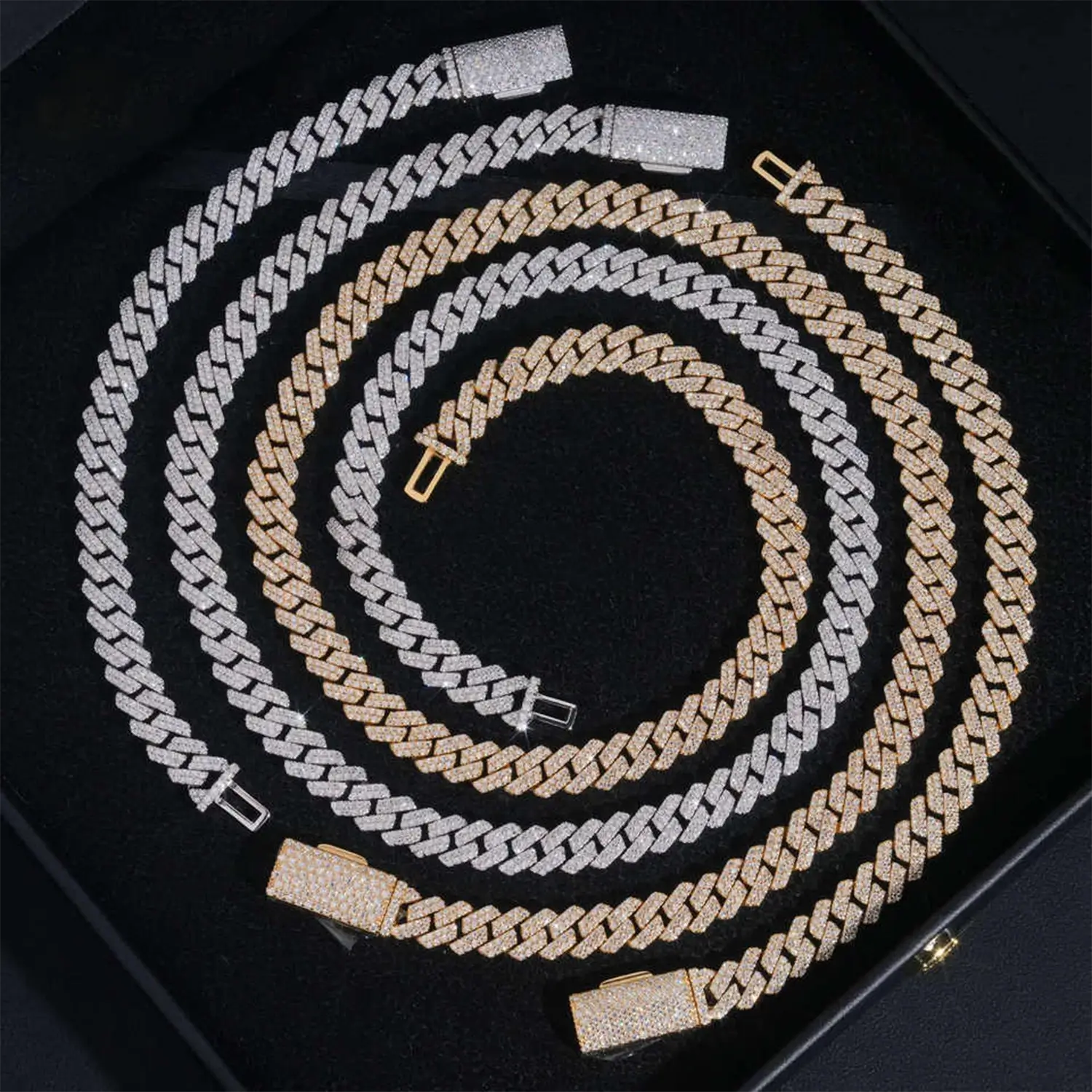 8MM 2 Rows VVS Moissanite EDG Cuban Link Chain