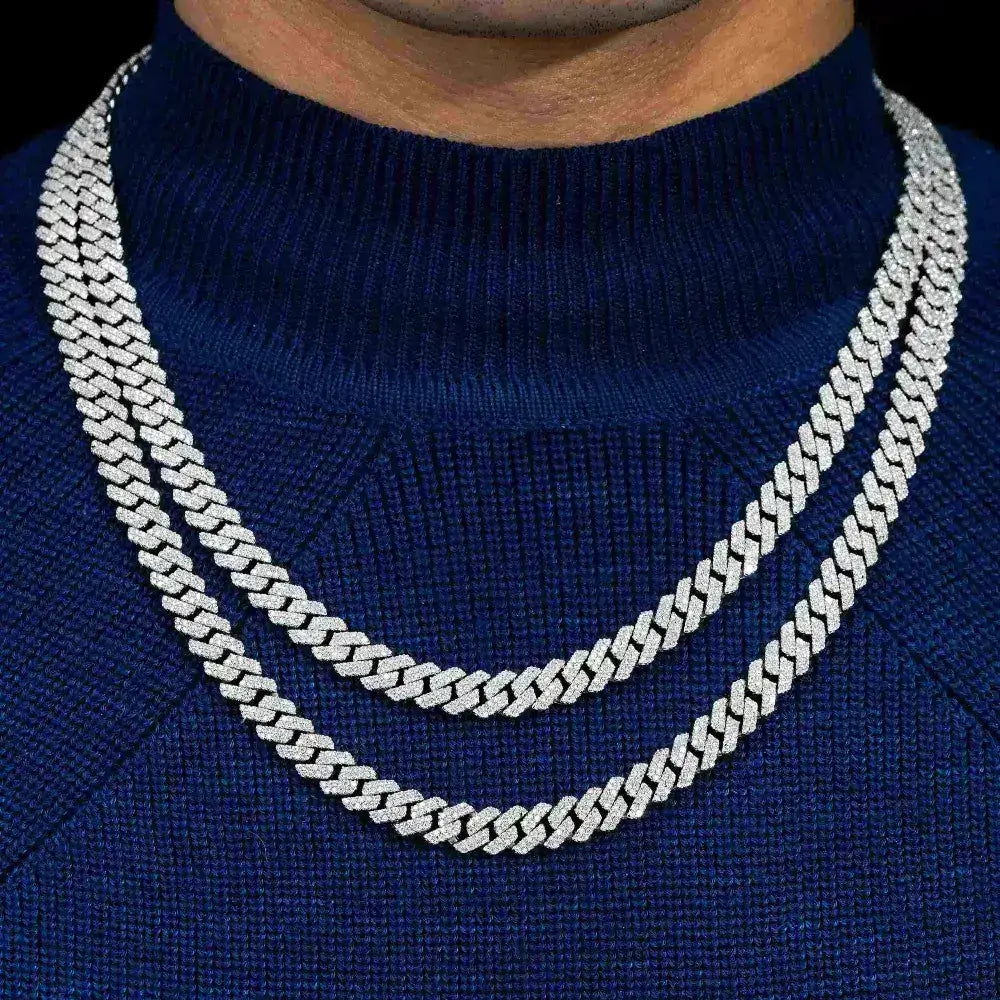 8MM 2 Rows VVS Moissanite EDG Cuban Link Chain Main image