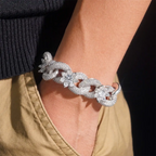 18MM Flower Link Chain VVS Moissanite Diamond Chain