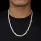8.5MM S925 Silver VVS Moissanite Cross Cuban Link Chain