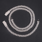 8.5MM S925 Silver VVS Moissanite Cross Cuban Link Chain