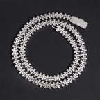 8.5MM S925 Silver VVS Moissanite Cross Cuban Link Chain
