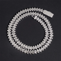 8.5mm VVS Moissanite Cross Cuban Link Chain