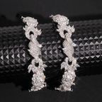 GL 15mm Flower Shape S925 Plated Iced Out Hip Hop 5A+  Diamond Bracelet Necklace