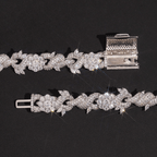 GL 15mm Flower Shape S925 Plated Iced Out Hip Hop 5A+  Diamond Bracelet Necklace