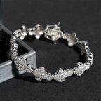 13MM Flower Shaped Cross VVS Moissanite Cuban Chain