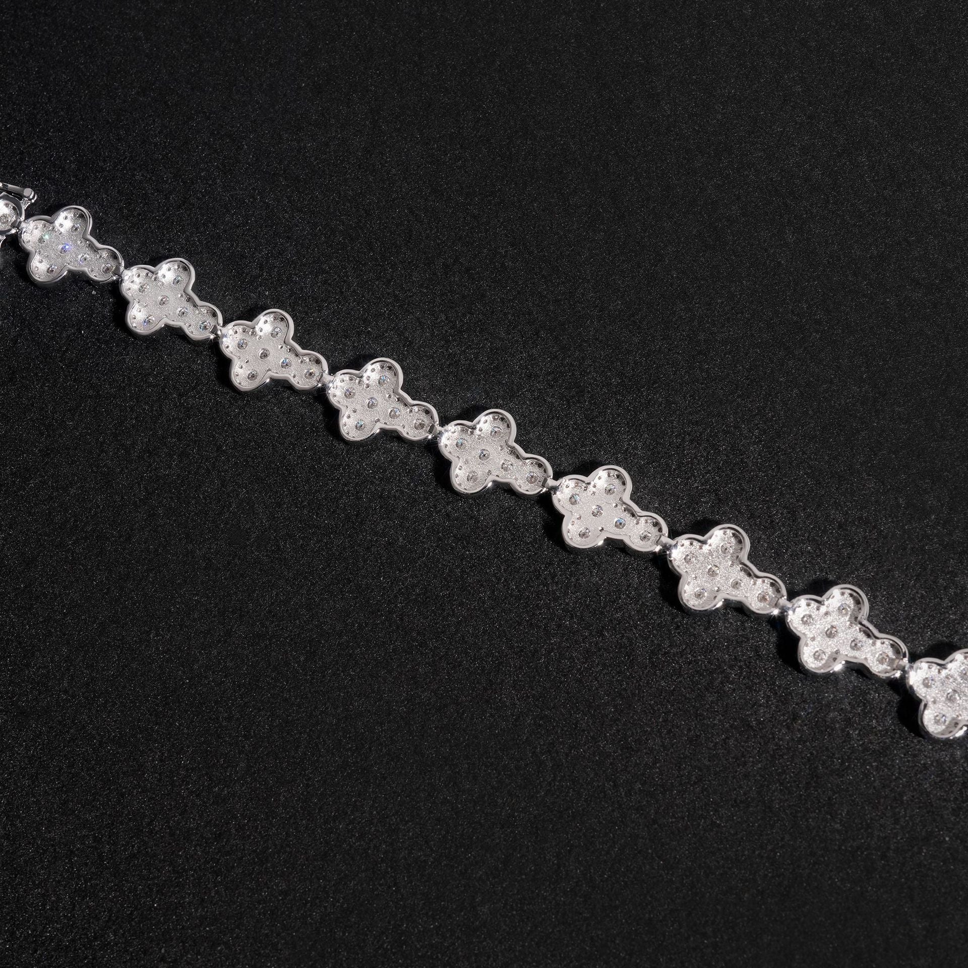 13MM Flower Shaped Cross VVS Moissanite Cuban Chain
