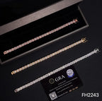 6MM 10MM S925 Silver Halo VVS Moissanite Tennis Chain