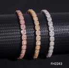 6MM 10MM S925 Silver Halo VVS Moissanite Tennis Chain