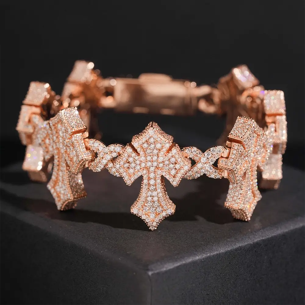 8mm Infinity Cross VVS Moissanite Bracelet