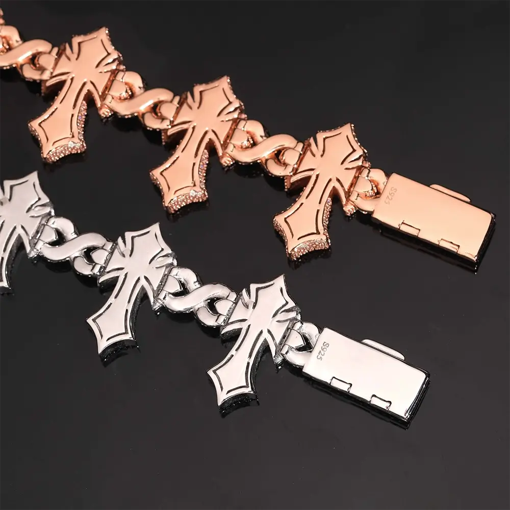 8mm Infinity Cross VVS Moissanite Bracelet