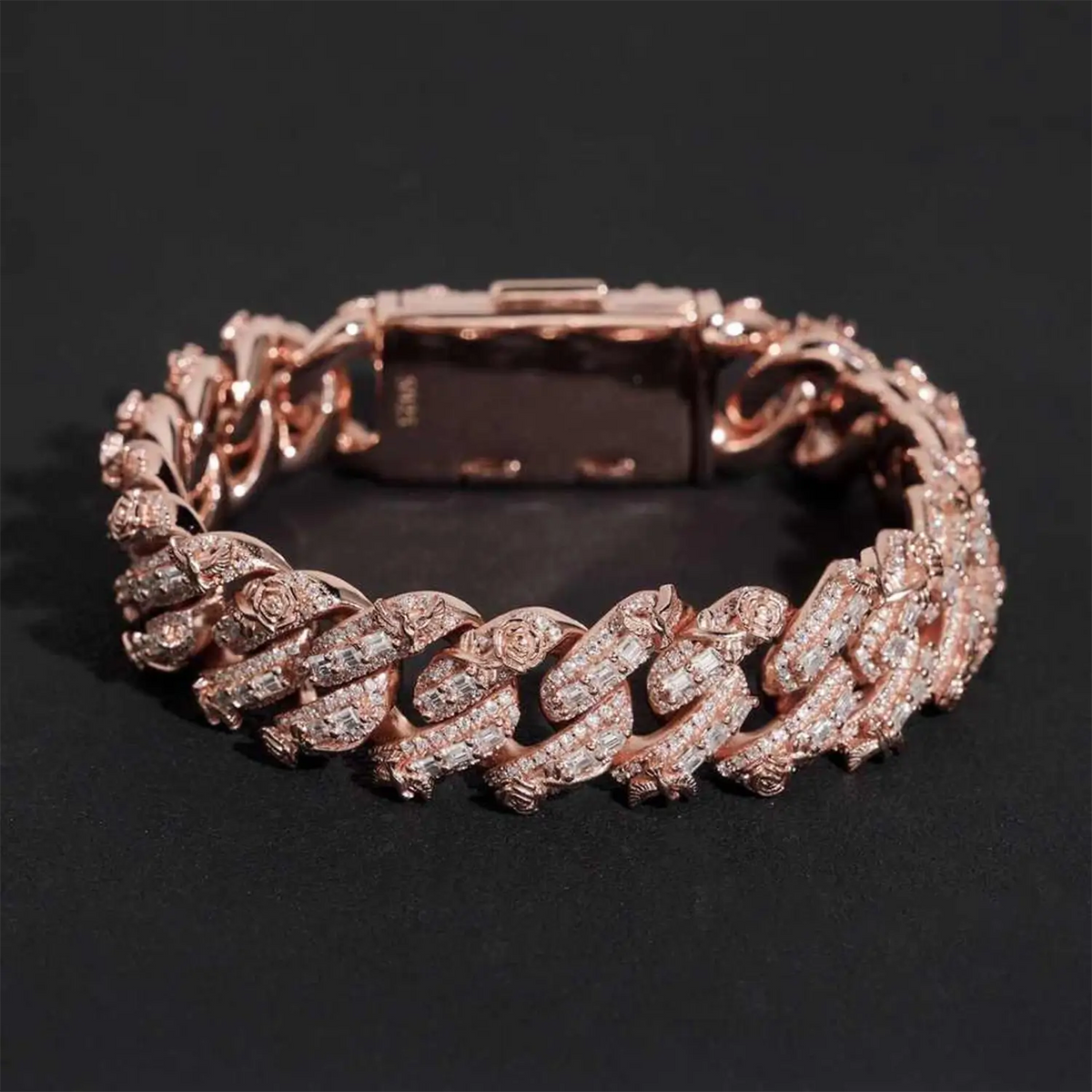 16MM Rose and Pigeon VVS Moissanite Bracelet