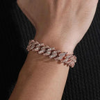 16MM Rose and Pigeon VVS Moissanite Bracelet
