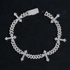 6MM Single Row VVS Moissanite Cuban Chain with 13mm Cross Link