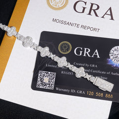 GL Iced Out Clover S925 Silver Moissanite Diamond Tennis Chain