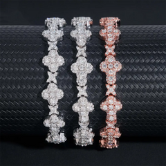 GL Iced Out Clover S925 Silver Moissanite Diamond Tennis Chain