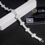 10MM 13MM S925 Silver Iced Out Clover VVS Moissanite Diamond Cuban Chain Bracelet