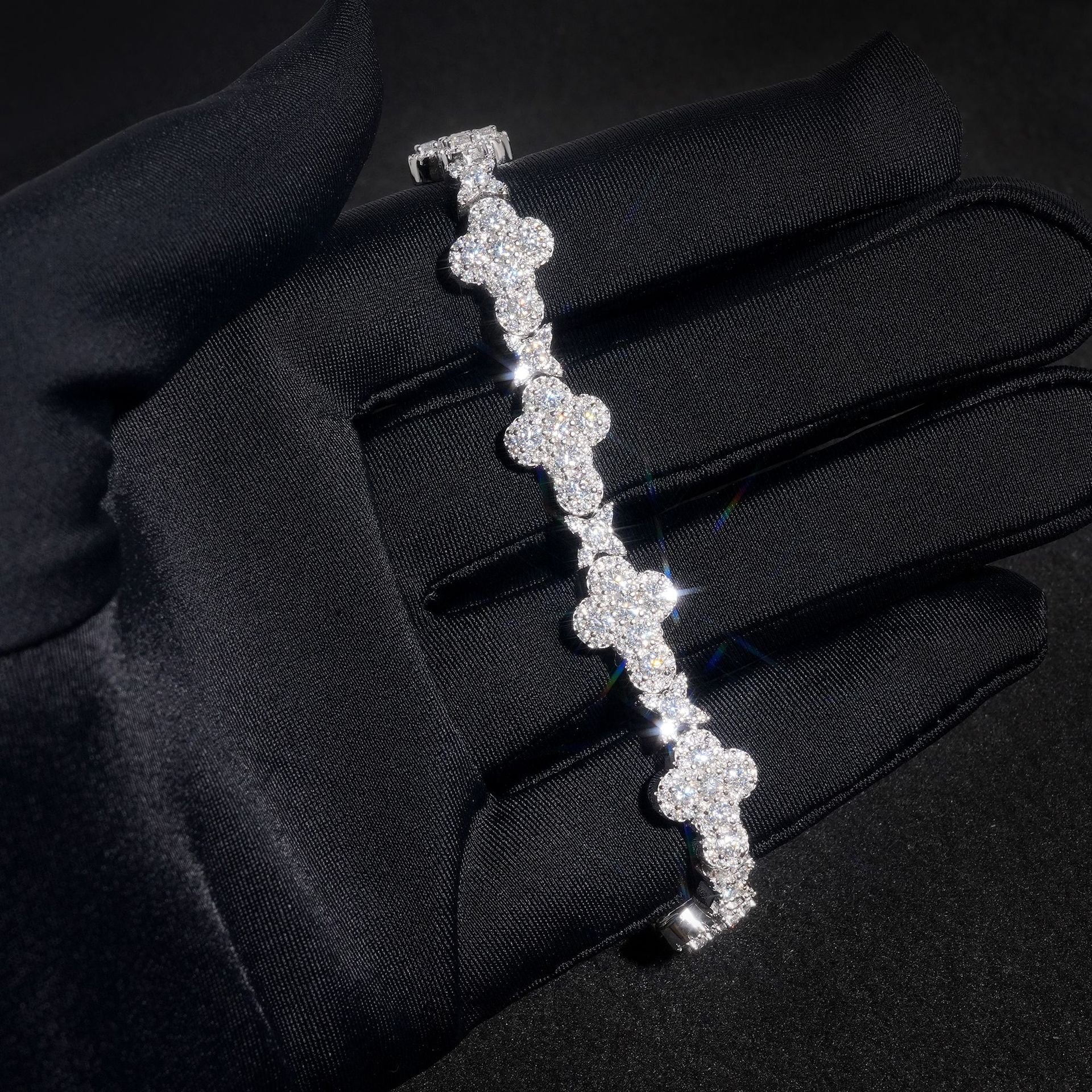 GL Iced Out Clover S925 Silver Moissanite Diamond Tennis Chain