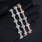 10MM 13MM S925 Silver Iced Out Clover VVS Moissanite Diamond Cuban Chain Bracelet