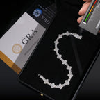 10MM 13MM S925 Silver Iced Out Clover VVS Moissanite Diamond Cuban Chain Bracelet