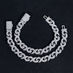 10MM S925 Silver Infinity  VVS Moissanite Cuban Chain Bracelet