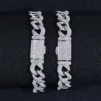 10MM S925 Silver Infinity  VVS Moissanite Cuban Chain Bracelet