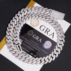 Iced out Cuban link chain necklace with diamonds and GRA certificate
