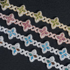 15MM 19MM S925 Silver Colored VVS Moissanite 4-Leaf Clover Infinity Link Bracelet