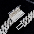 18MM Rise Rectangular Stone VVS Moissanite Cuban Link Chain