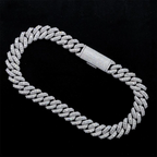 18MM Rise Rectangular Stone VVS Moissanite Cuban Link Chain