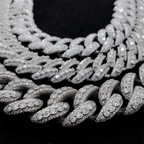 18MM Rise Rectangular Stone VVS Moissanite Cuban Link Chain