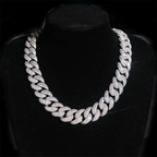 20MM Round Stone VVS Moissanite Miami Cuban Link Chain Necklace