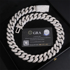 20MM Round Stone VVS Moissanite Miami Cuban Link Chain Necklace