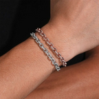 5.2MM Small Iced Out Square Rolo VVS Moissanite Cuban Chain Bracelet