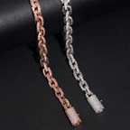 5.2MM Small Iced Out Square Rolo VVS Moissanite Cuban Chain Bracelet