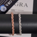 5.2MM Small Iced Out Square Rolo VVS Moissanite Cuban Chain Bracelet
