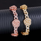 16.5MM S925 Silver Infinity Link Rose VVS Moissanite Cuban Chain Bracelet