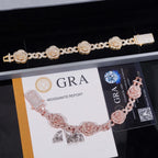 16.5MM S925 Silver Infinity Link Rose VVS Moissanite Cuban Chain Bracelet