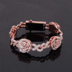 16.5MM S925 Silver Infinity Link Rose VVS Moissanite Cuban Chain Bracelet