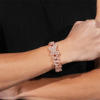 15MM S925 Silver Butterfly Trapezoid VVS Moissanite Cuban Chain Bracelet