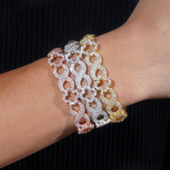 GL Iced Out Hollow Four-Leaf Clover S925 Silver Moissanite Diamond Cuban Chain