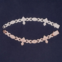 GL Infinity Eyes Cross Iced Out Moissanite Diamond Cuban Link