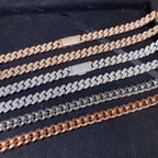 10MM S925 Silver Baguette VVS Moissanite Miami Cuban Link Chain